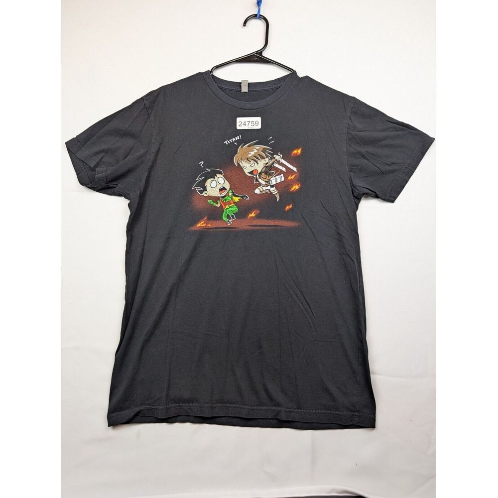 Robin Attack On Titan Next level T-Shirt Mens Black Medium Graphics Short Sleeve